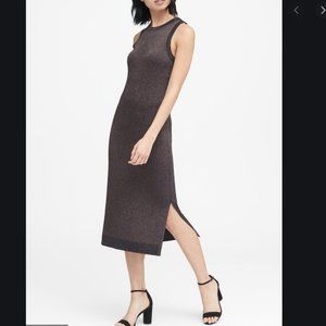 BR Metallic Ribbed Knit Dress